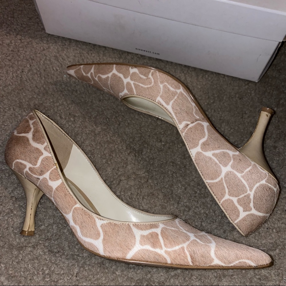 Nine West animal print heels 7.5